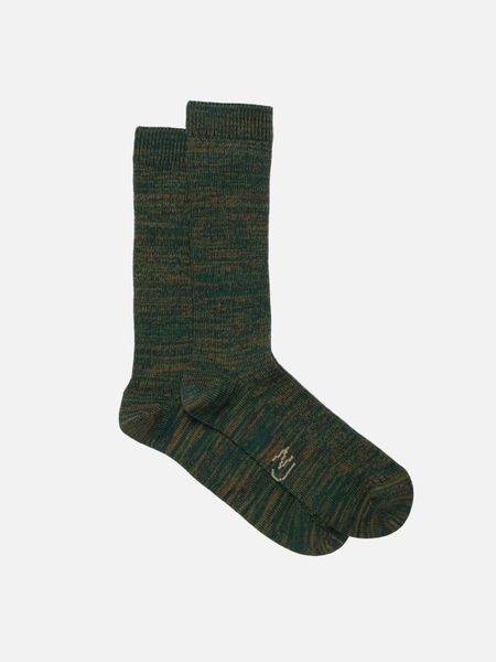 Chaussettes en coton bio | vert "rasmusson mens rib sock - green melange"