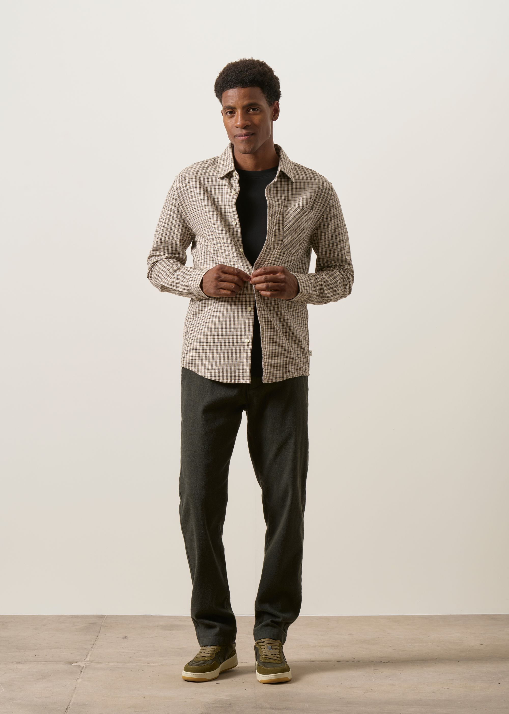 Kariertes Flanellhemd aus Bio-Baumwolle | beige "dune regular check shirt", Knowledge Cotton Apparel, Foto 5