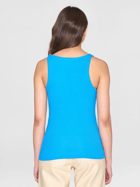 Débardeur côtelé en coton bio | bleu "racer rib top malibu blue", Knowledge Cotton Apparel, photo 3