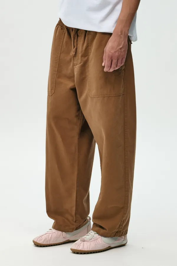 Pantalon large en coton bio | marron "Fatigue brown pant", NWHR
