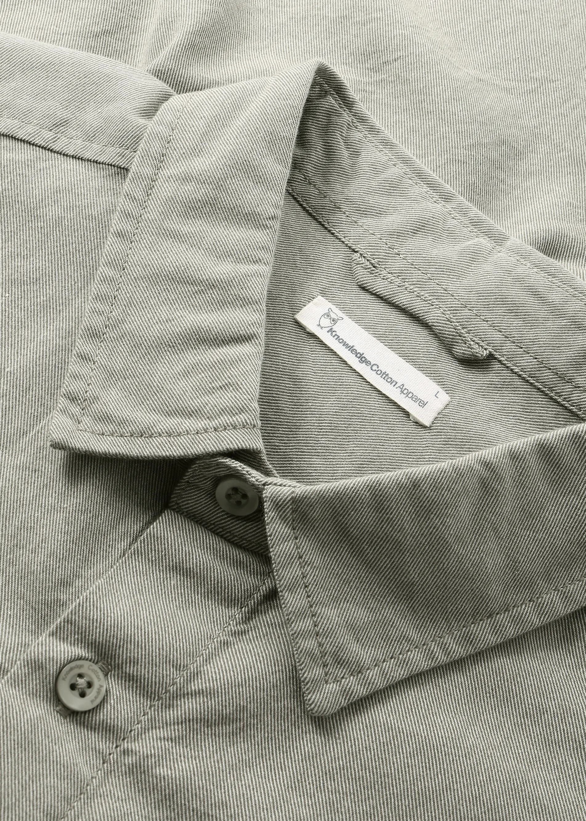 Chemise en coton biologique | vert "regular fit light twill shirt burned olive", Knowledge Cotton Apparel, photo 5