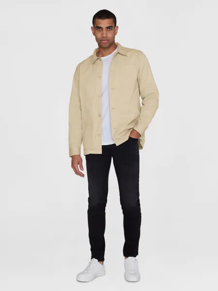 Surchemise en sergé de coton bio | beige "chuck twill overshirt light feather gray", Knowledge Cotton Apparel, photo 4