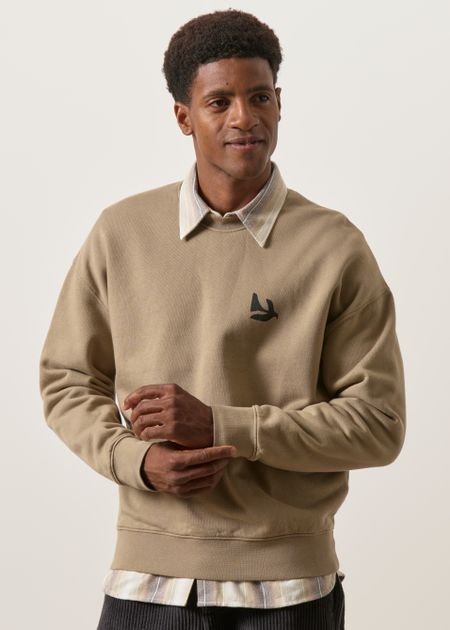 Sweat en coton bio | marron "Peace - almond", Bask in the Sun