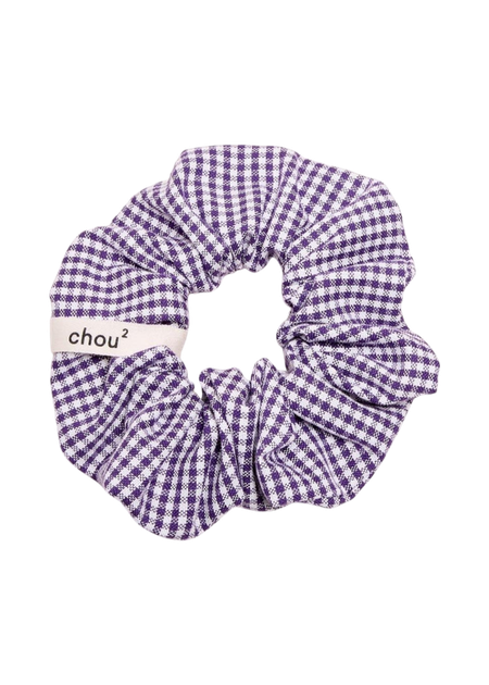 Chouchou en matière upcyclée | vichy violet