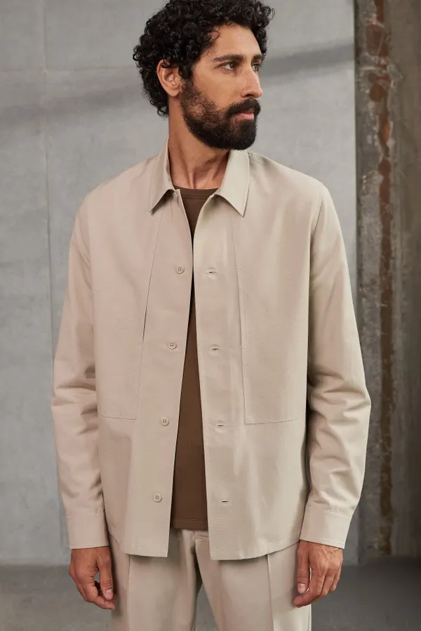 Surchemise en tencel et coton bio | taupe "owe pale taupe", About Companions
