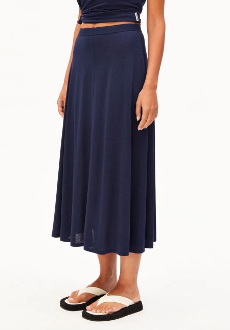 Jupe midi en tencel | marine "Ileniaa laraa midi skirt - tinted navy" - Armedangels