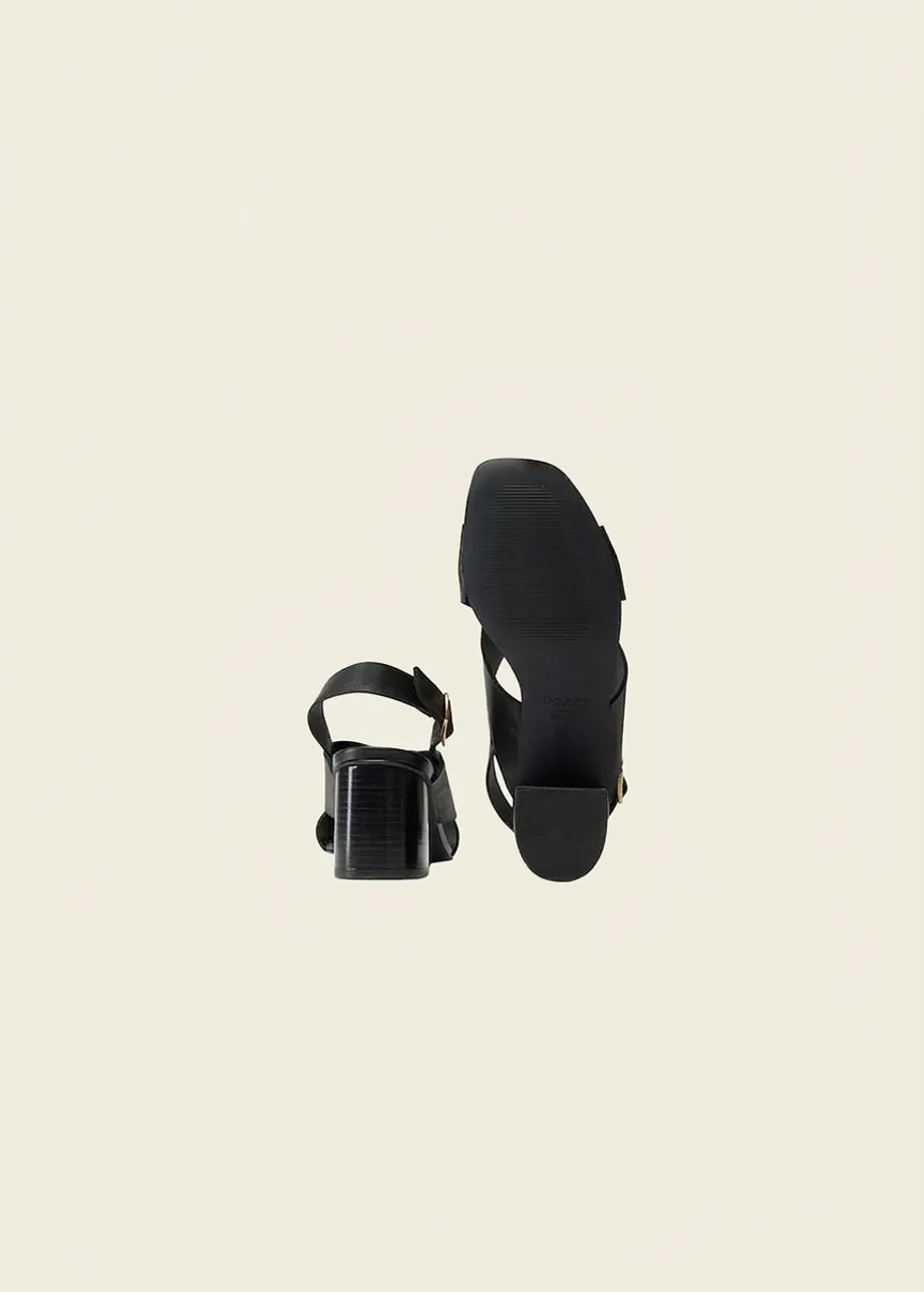 Sandales en cuir certifié | noir "dea - cuir noir", Odaje ex M.Moustache, photo 4