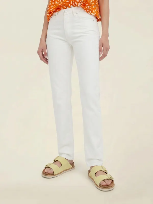 Jean droit blanc en coton bio  "susan jeans ecru", Samsoe Samsoe