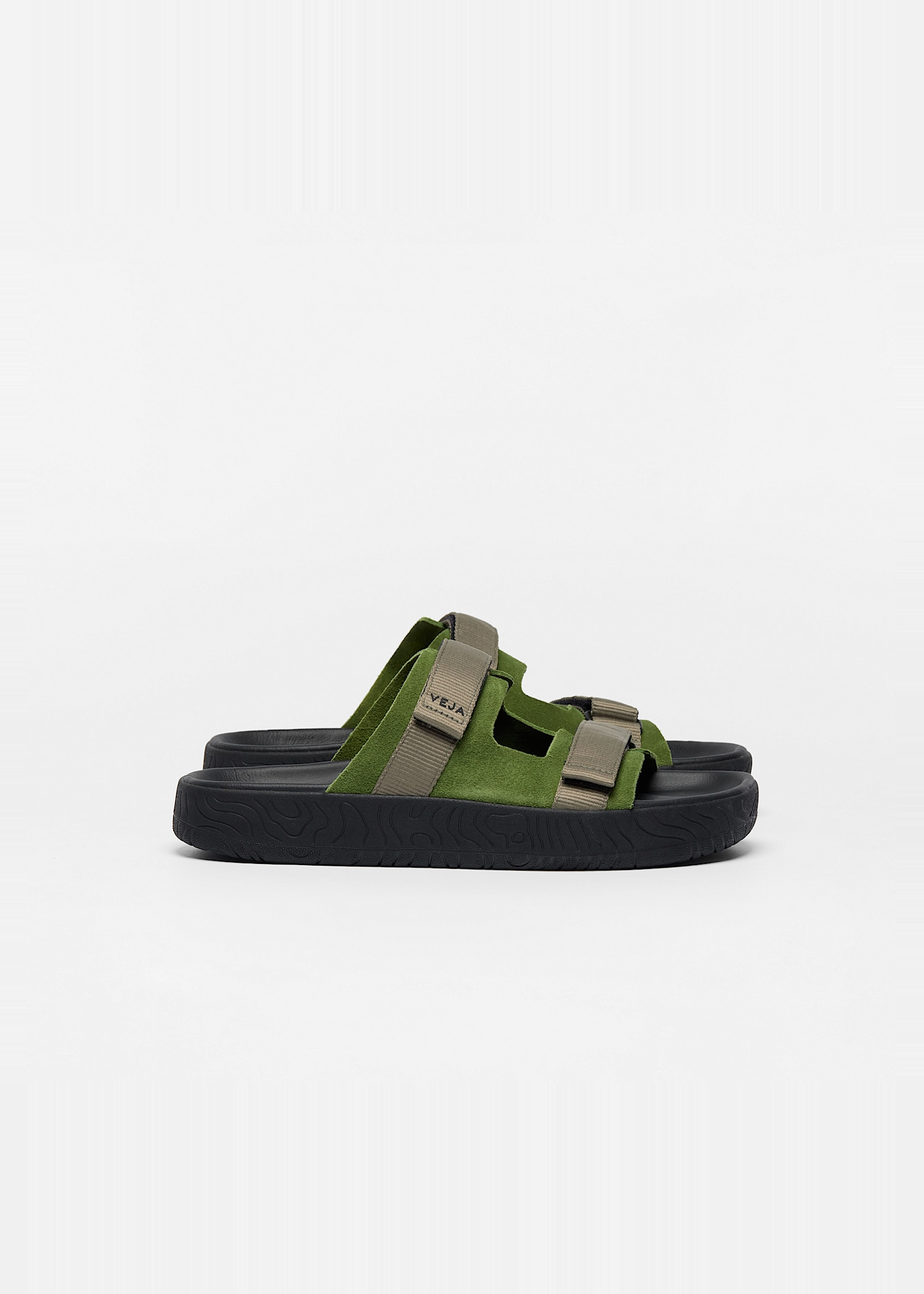 Sandalen aus Veloursleder | Grün "Arpoador - militar_kaki_black", Veja, Foto 2