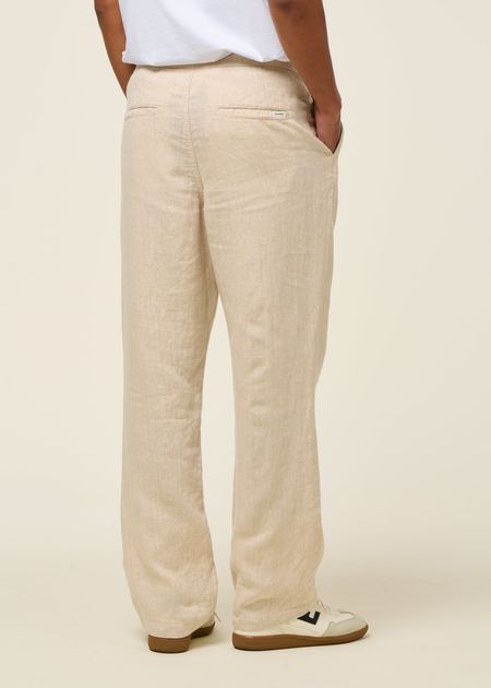 Pantalon léger en lin bio | beige "loose linen pant light feather gray", Knowledge Cotton Apparel, photo 3