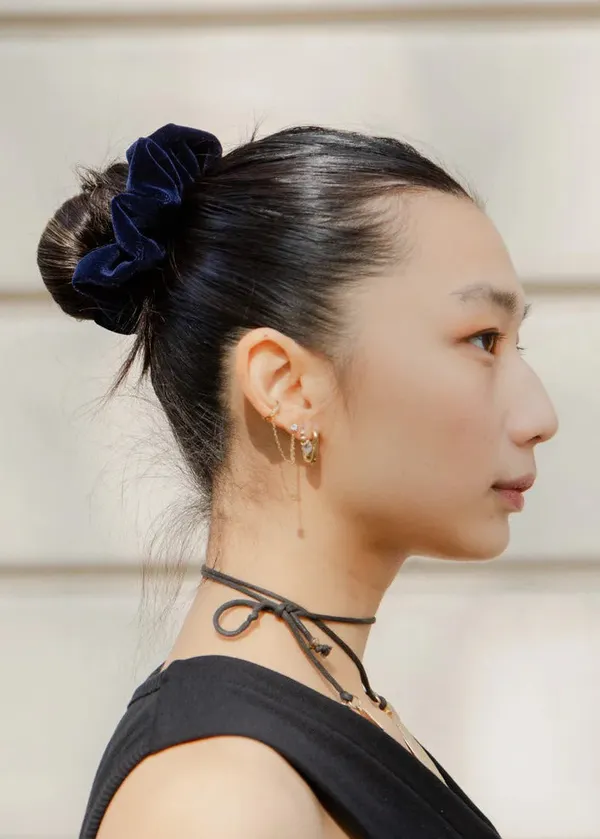 Chouchou en velours upcyclé | bleu nuit, Chou²
