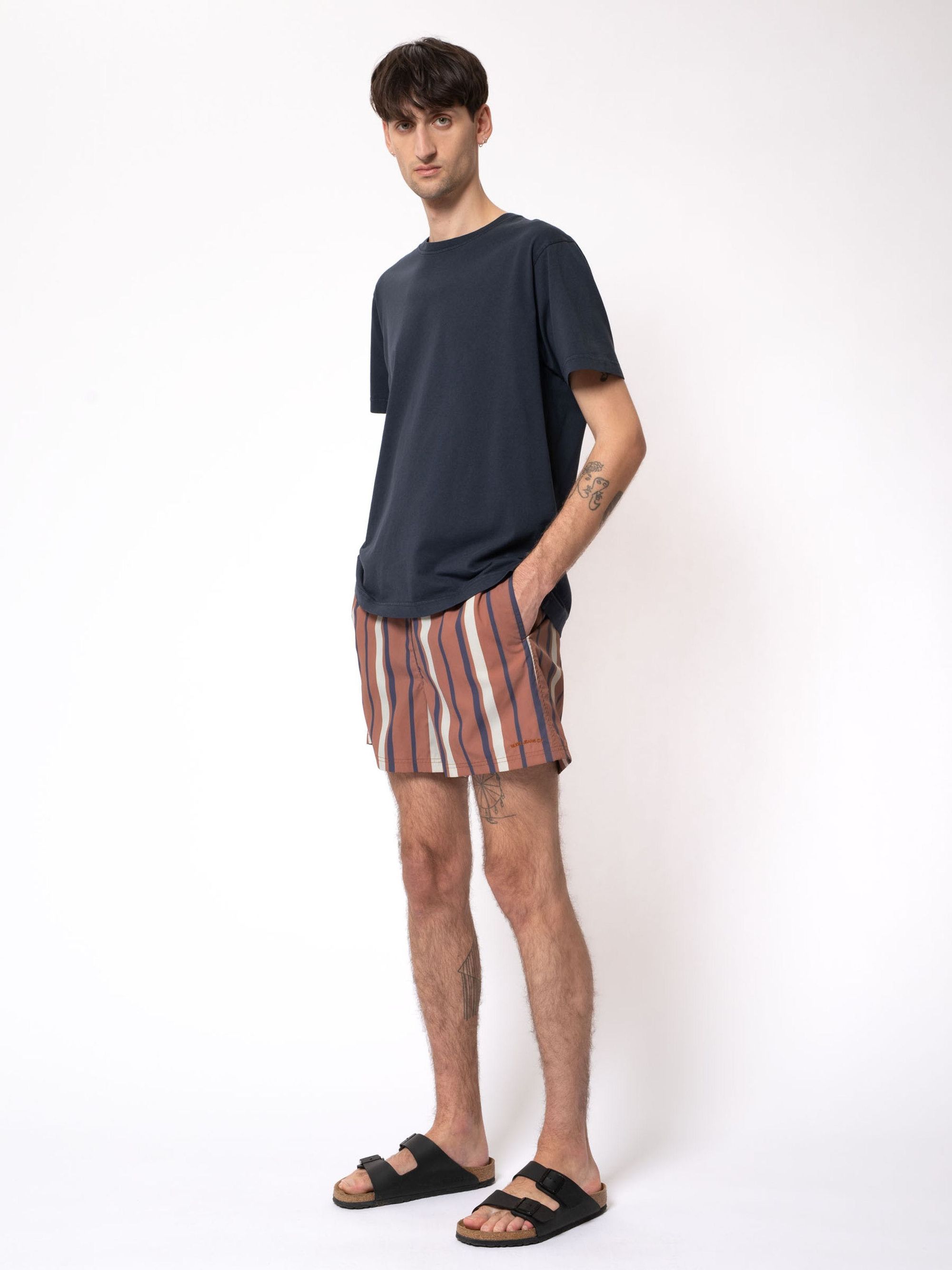 Short de bain en recyclé | rayé multicolore  "swim trunks camping multi", Nudie Jeans, photo 3