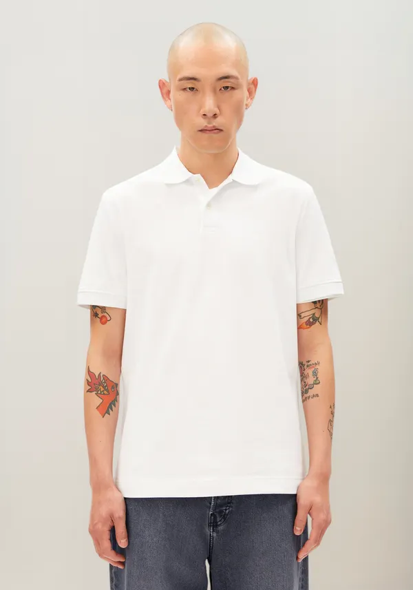 Polo en coton bio | blanc "Maario poloshirt - white", Armedangels