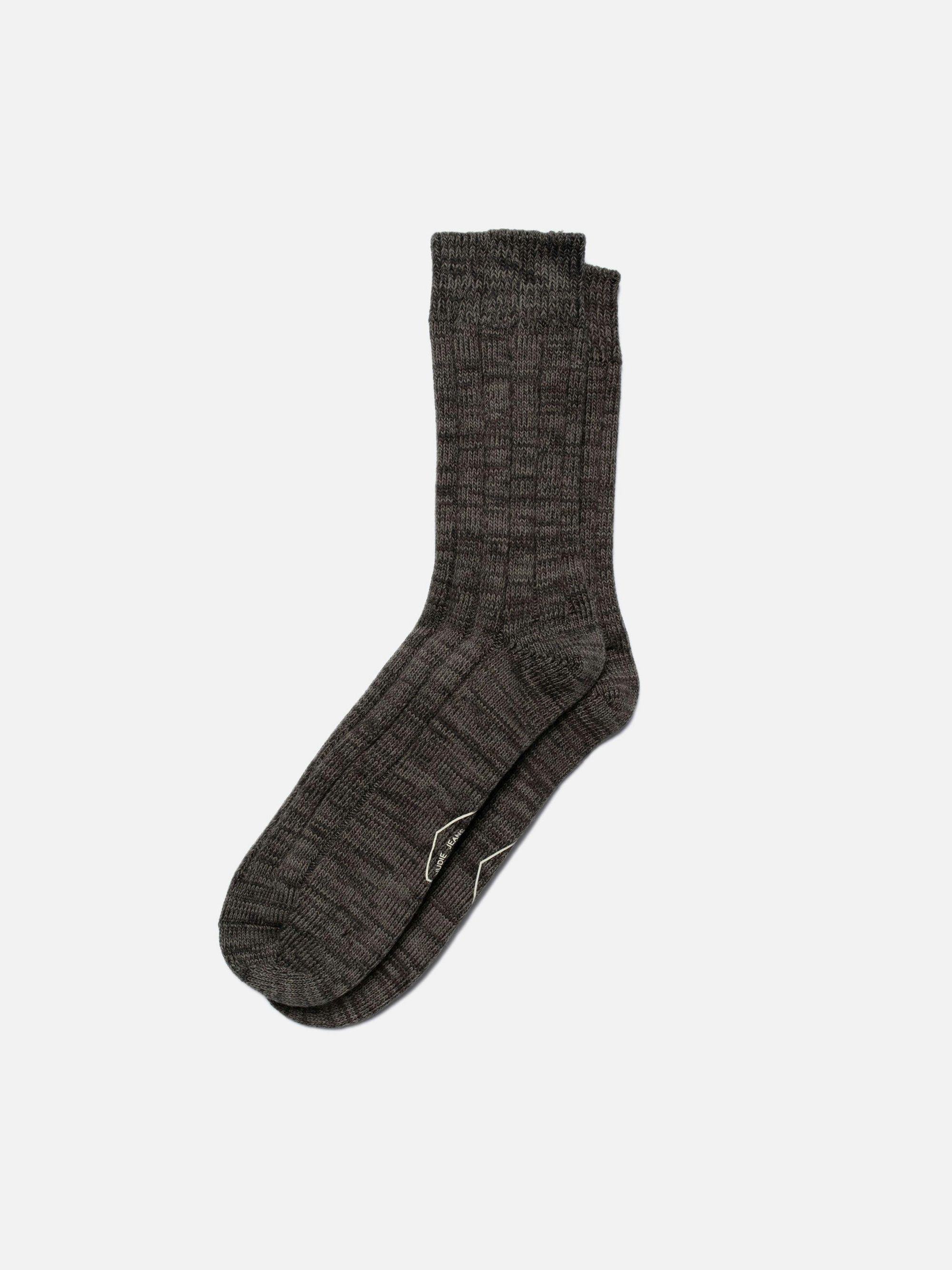 Chaussettes en coton bio | gris "men rib socks antracite", Nudie Jeans, photo 1