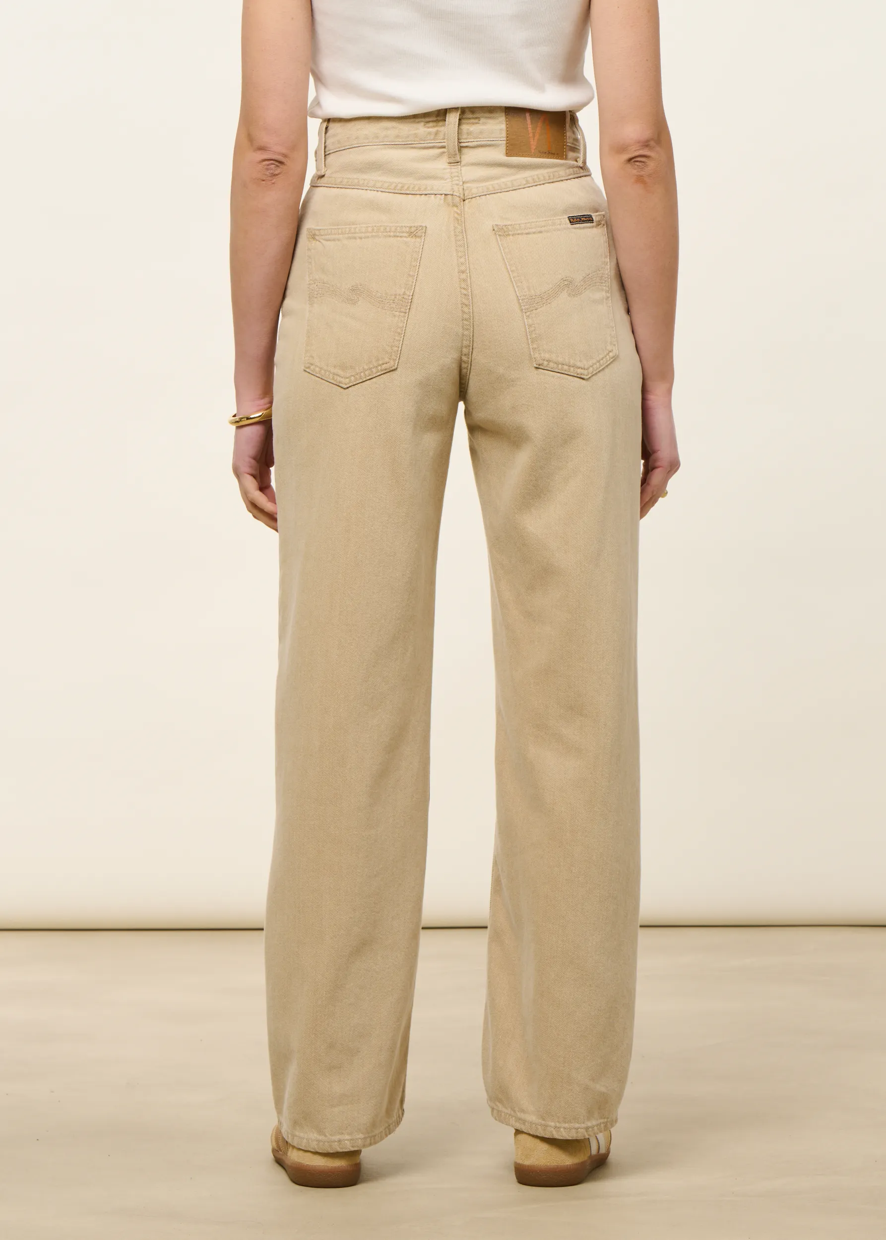 Jean droit large en coton bio | beige "clean eileen pale sun - pale sun", Nudie Jeans, photo 3