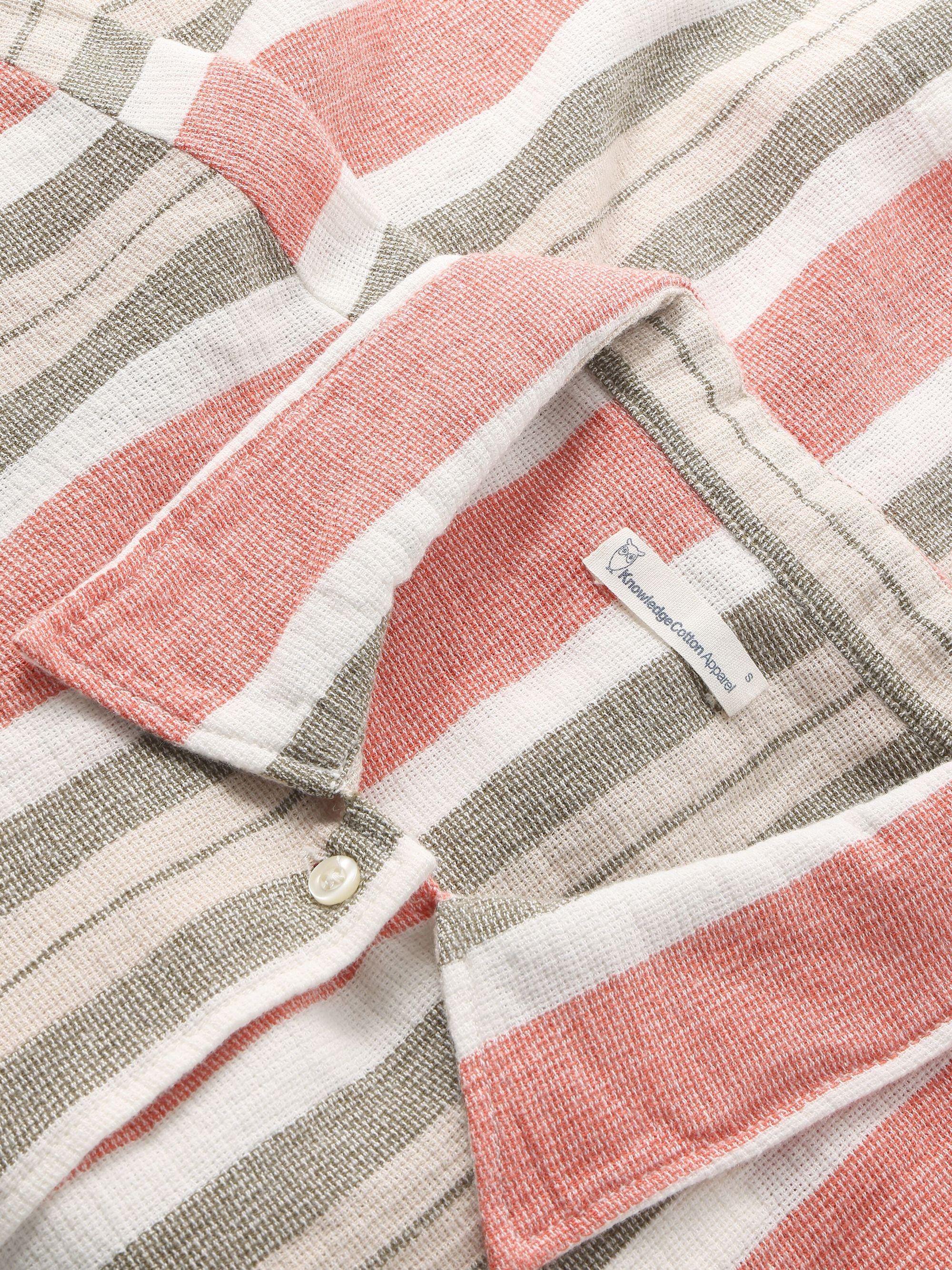 Chemise manches courtes en coton bio | rayé "striped short sleeved shirt green stripe", Knowledge Cotton Apparel, photo 5