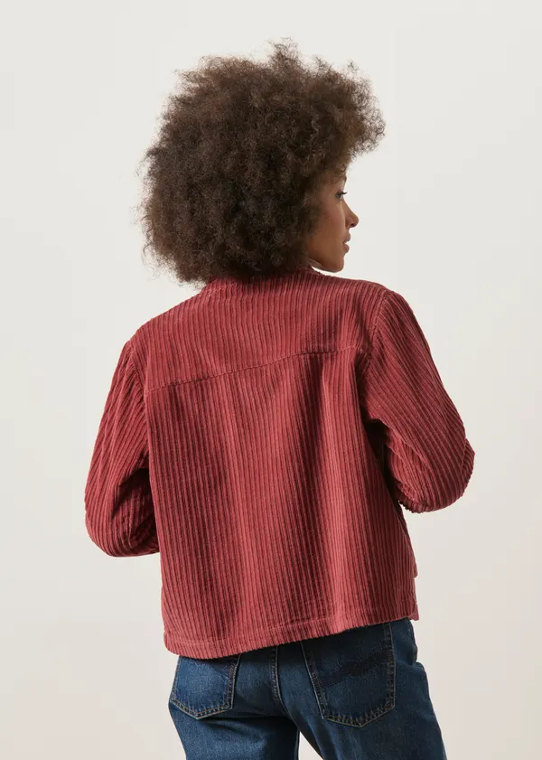 Veste velours en coton bio | bordeaux "Mahogany corduroy delia jacket - brown", Thinking Mu