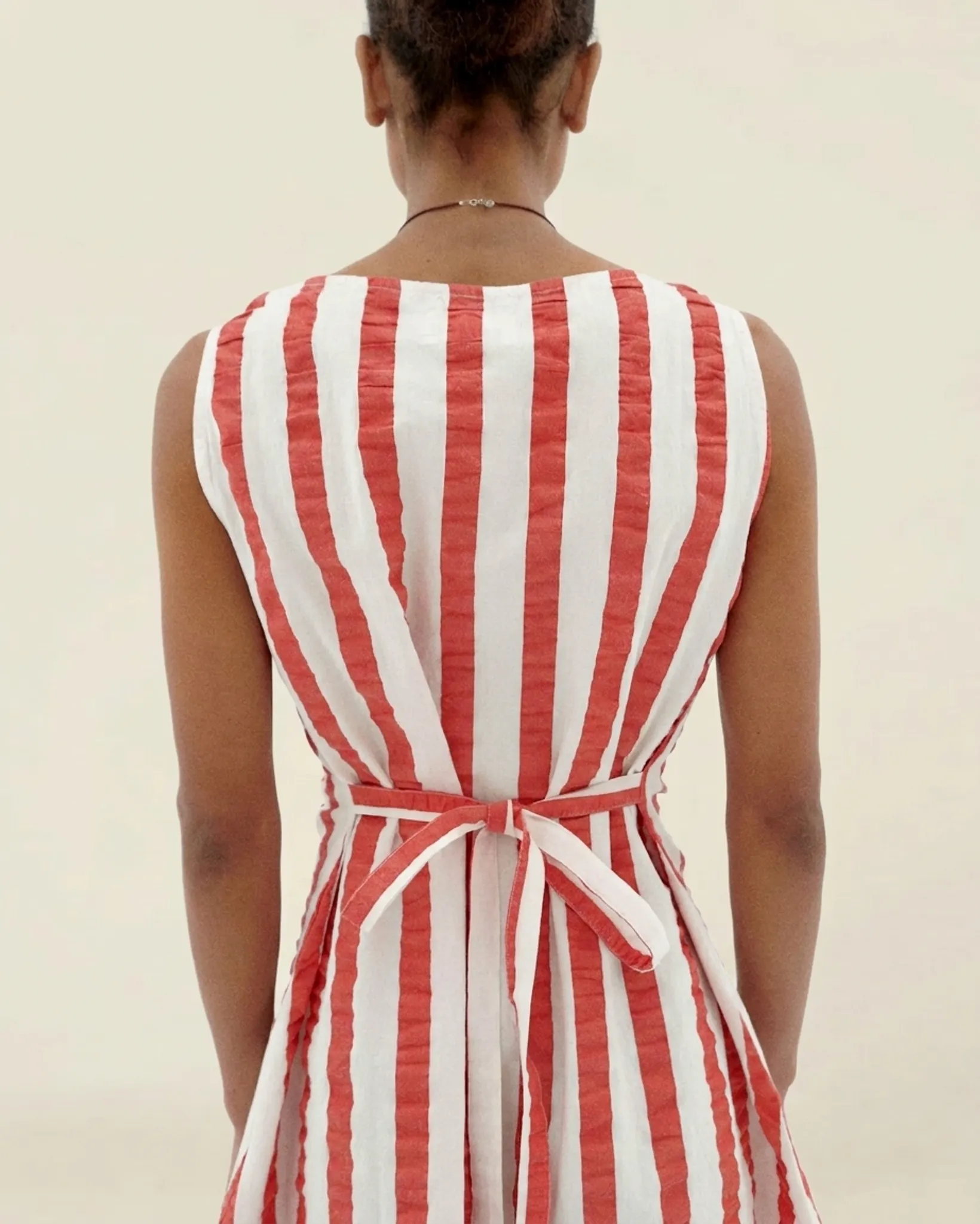 Robe en coton bio | rayé "red maxi stripes cecile dress", Thinking Mu, photo 4