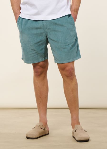 Short microvelours en coton bio | bleu "corduroy volley shorts - blsg"