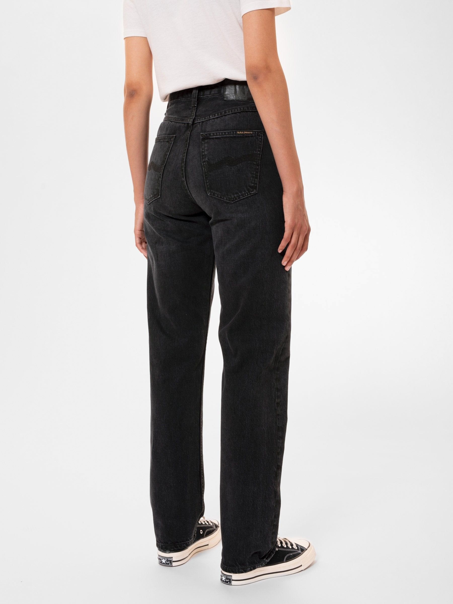 Verwaschene Jeans mit geradem Schnitt aus Bio-Baumwolle | Schwarz "lofty lo vintage black", Nudie Jeans, Foto 3