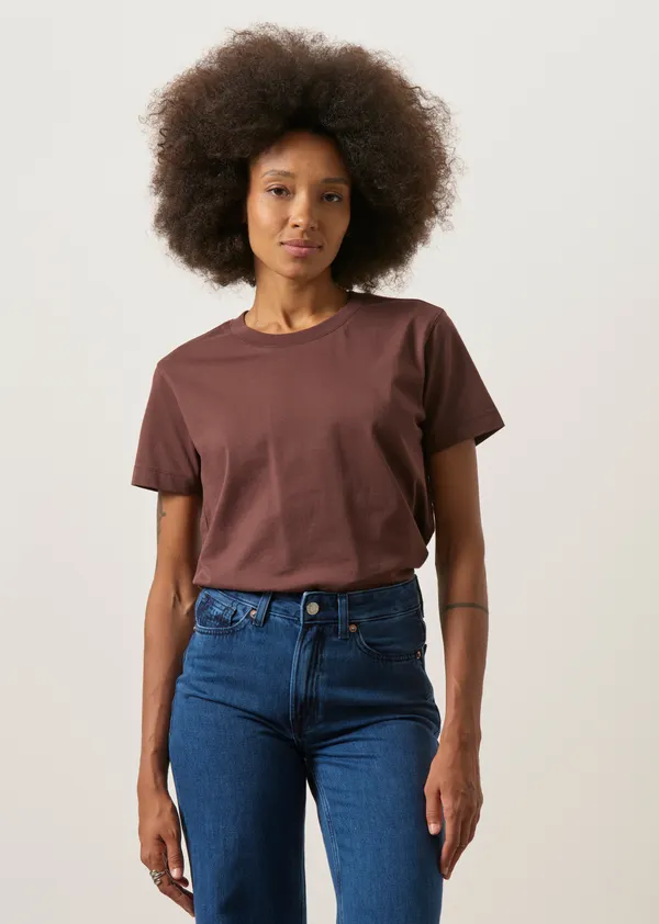 T-shirt en coton bio | chocolat, WeDressFair