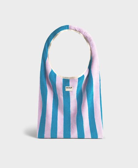 Sac cabas éponge en coton biologique | rayé "lanzarote tshirt bag - lanzarote"