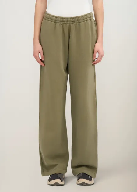 Jogging ample en coton bio | kaki "organic straight leg sweatpants - dusty olive", Colorful Standard
