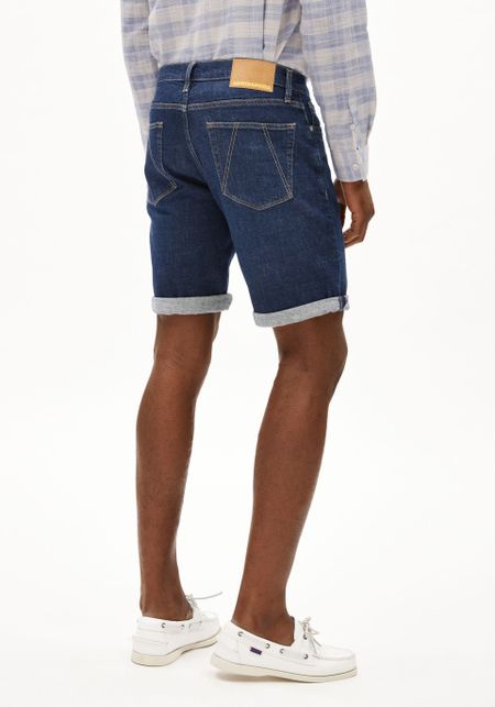 Short denim en coton bio et chanvre | brut "Naailo denim short - titania" - Armedangels