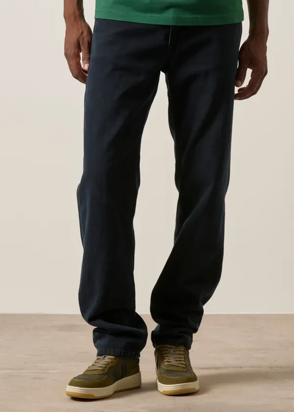 Jean droit en coton bio | noir "gritty jackson black forest", Nudie Jeans
