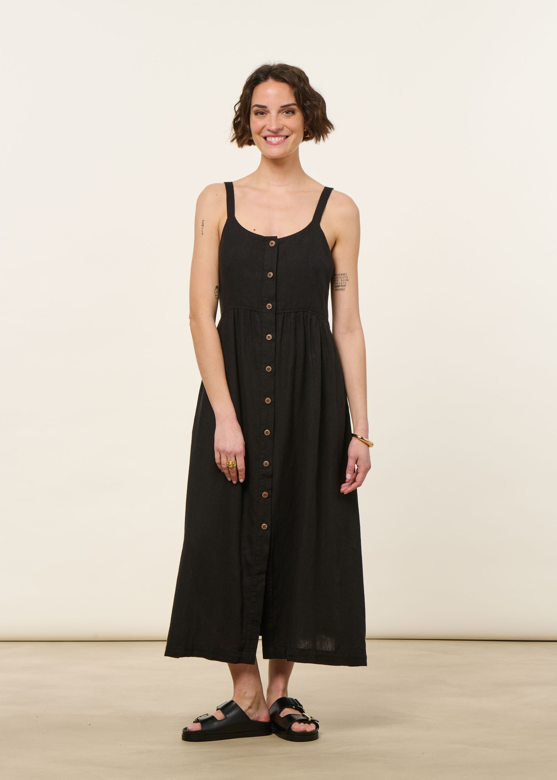 Robe longe en chanvre | noir "garden island dress - blk", Patagonia, photo 1