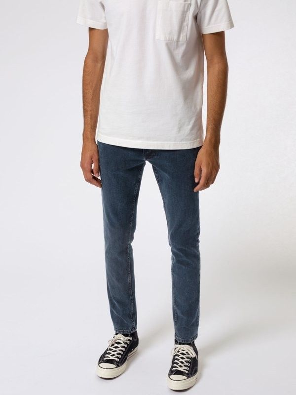 Jean skinny bleu foncé en coton bio - tight terry black ocean, Nudie Jeans, photo 4