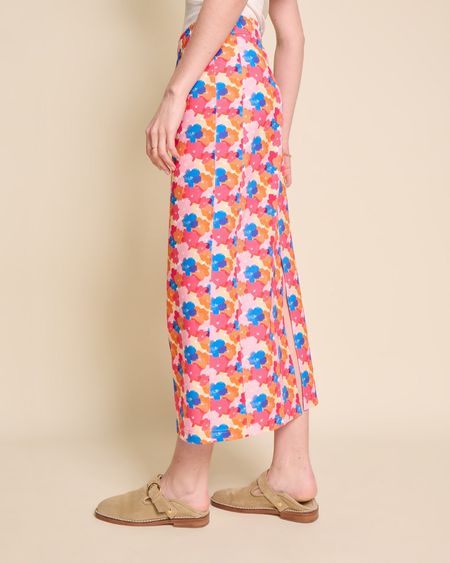 Jupe en coton bio | anémones rainbow "alma"