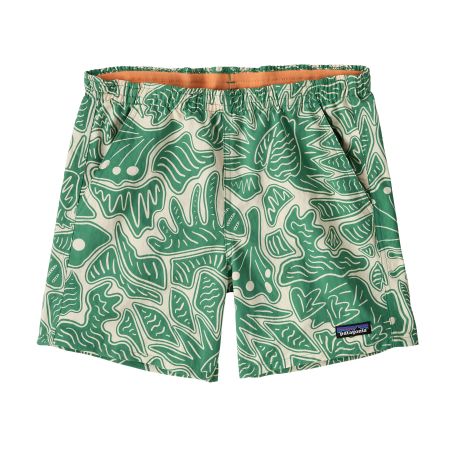 Short en polyester recyclé | vert "w's baggies shorts - 5 in. - bees and flowers: heartleaf green" - Patagonia