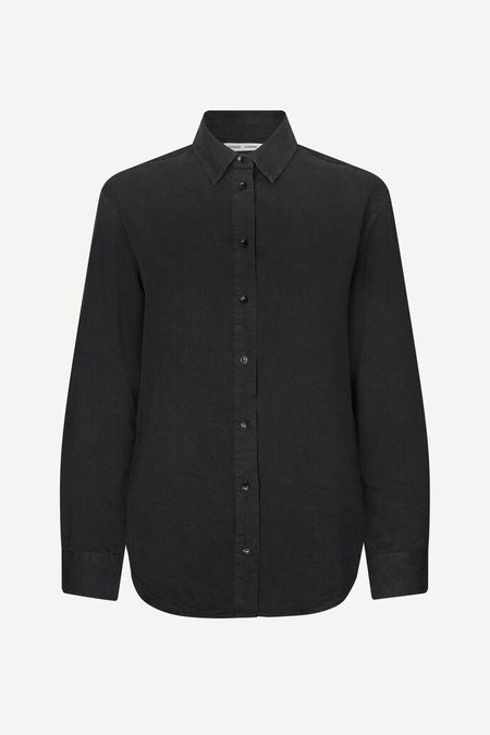 Chemise en lyocell | noir "madisoni shirt washed black" - Samsoe Samsoe