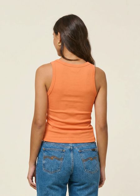 Débardeur côtelé en coton bio | orange - WeDressFair