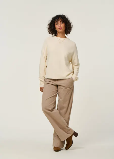 Pull ample en coton bio | beige "merinaa links links oatmilk", Armedangels, photo 4