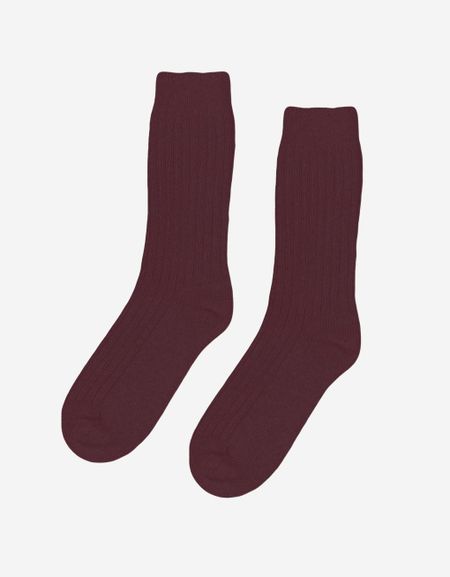 Chaussettes en laine mérinos recyclée | bordeaux "oxblood red" - Colorful Standard