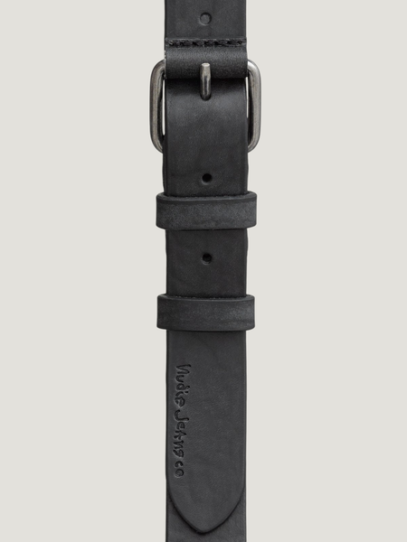 Ceinture en cuir tannage végétal | noir "dwayne" - Nudie Jeans