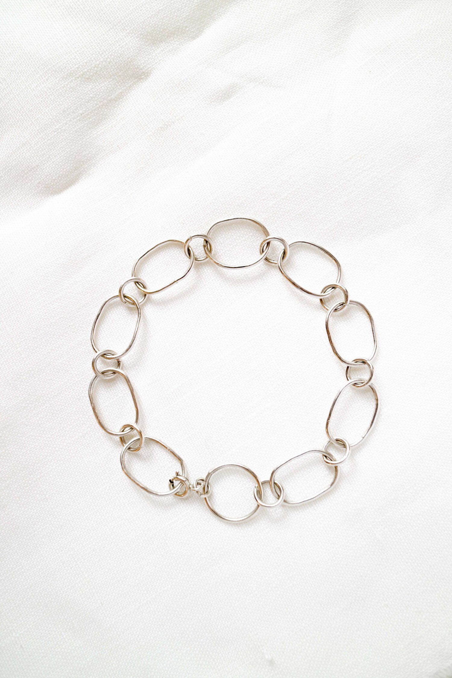 Bracelet en argent recyclé - statement link, Wild fawn, photo 3