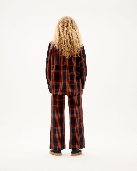 Jacke aus Bio-Baumwolle | Kariert  "thick checks norita overshirt orange", Thinking Mu, Foto 4