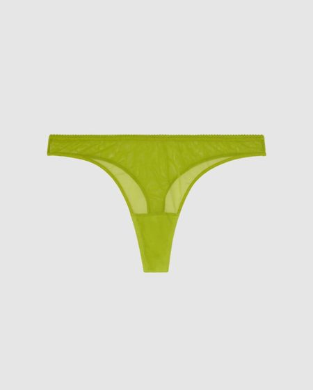 String en coton biologique | vert "mesh thong - matcha" - Understatement
