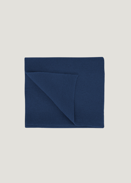 Écharpe en laine mérinos recyclée | bleu "Merino wool scarf - marine blue"