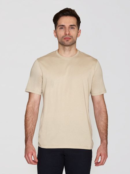 T-shirt en coton bio | beige "basic t-shirt light feather gray"