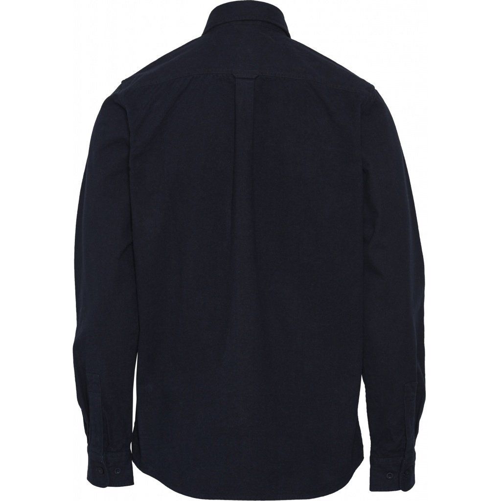 Surchemise manches longues marine effet moleskine en coton bio, Knowledge Cotton Apparel, photo 2