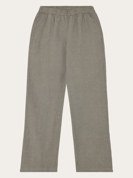 Posey wide mid-rise linen pants - gots/vegan - 1498 twill - yarndyed - Knowledge Cotton Apparel