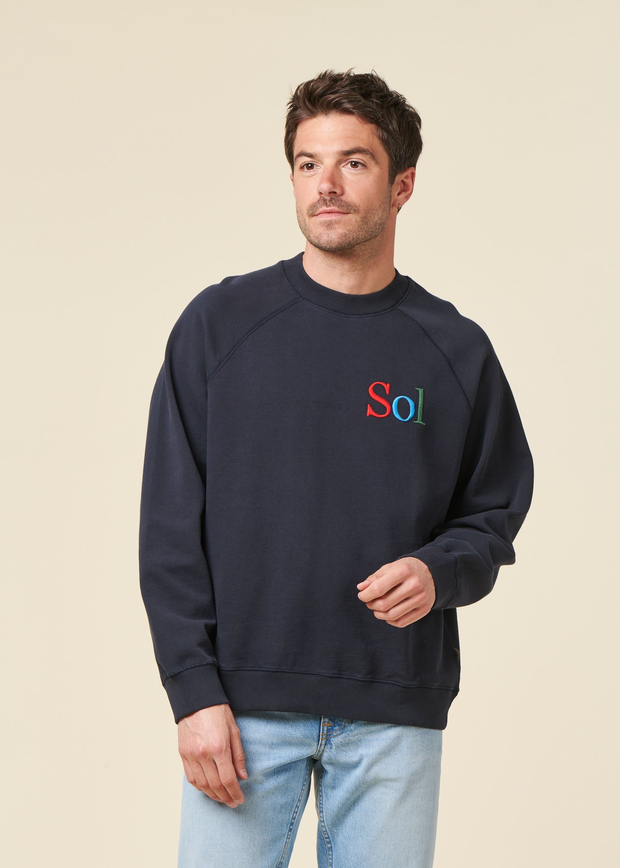 Sweatshirt aus Bio-Baumwolle | Blau "sol type navy pepe sweatshirt - blue", Thinking Mu, Foto 1
