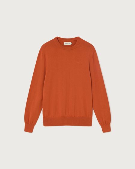 Pull orange en coton bio - burn orlando knit sweater, Thinking Mu, photo 5