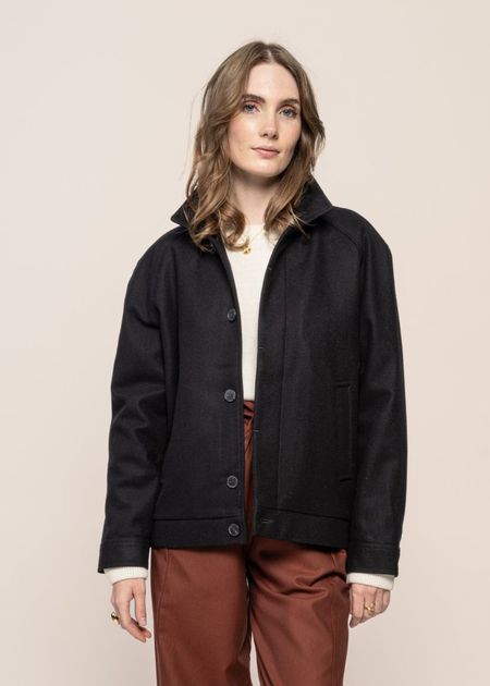 Veste en laine et cachemire recyclés | bleu "tacoma midnight blue"