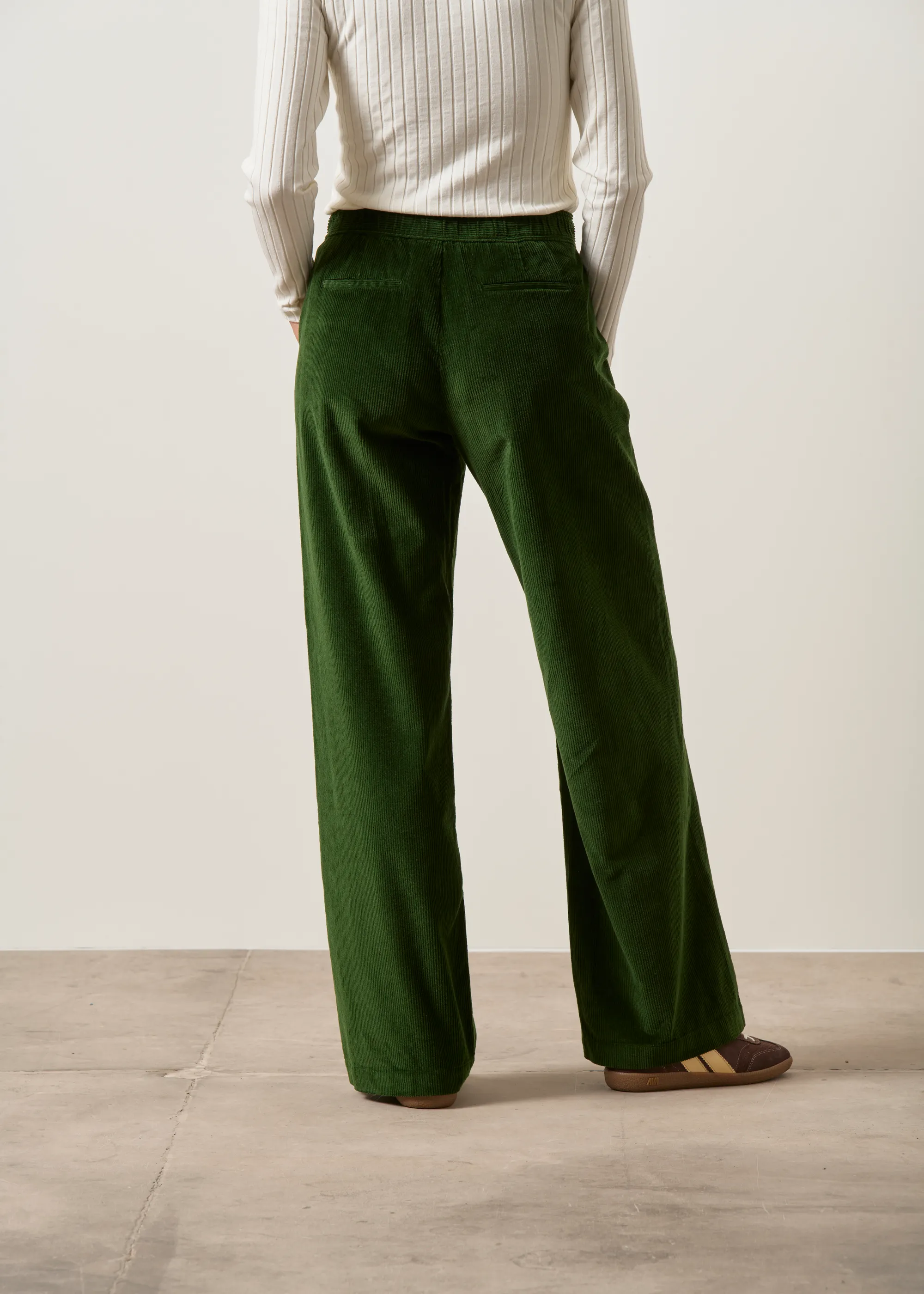 Pantalon velours taille élastiquée vert "billie" - vert, WeDressFair, photo 5