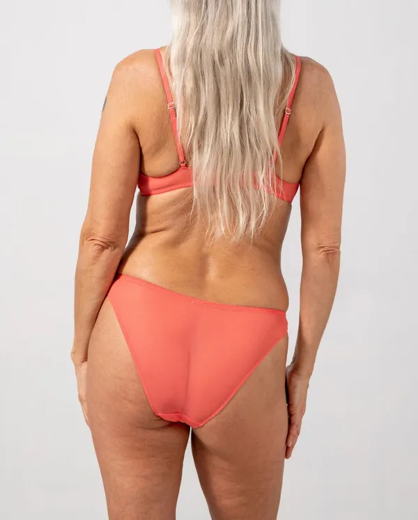 Culotte en matière recyclée | orange "mesh bikini briefs - coral", Understatement